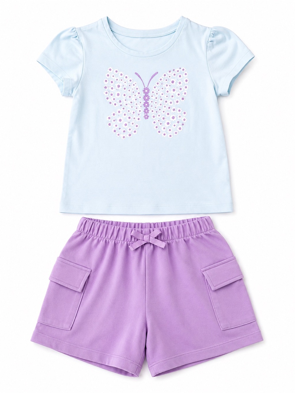 Girls matching short sleeve set top size 10 bottoms size 8
